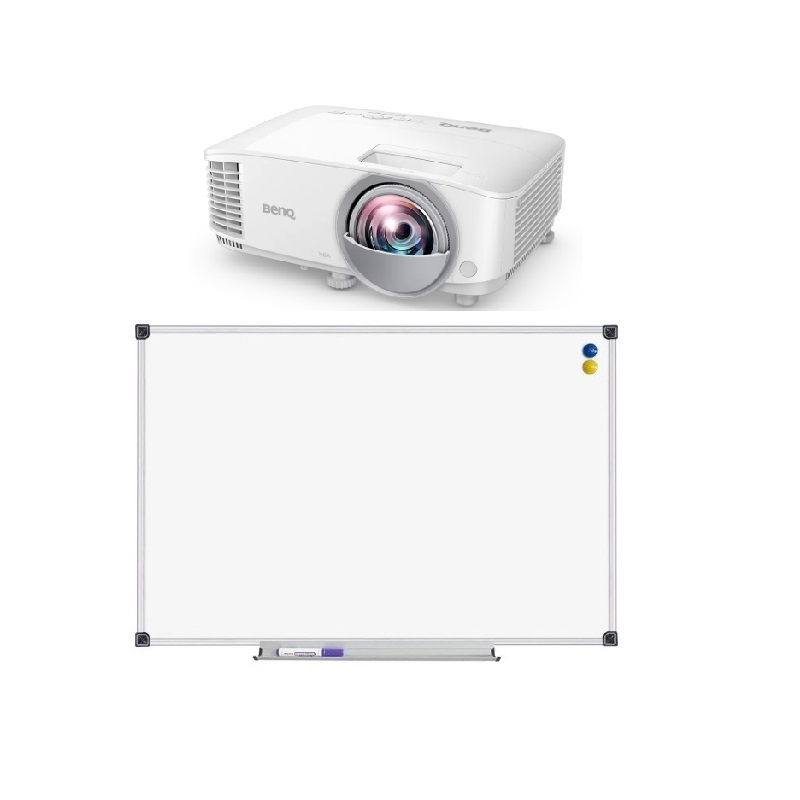 Дошка магнітно-маркерна DoskiBiz 160x120 та короткофокусний проєктор BenQ MX825STH